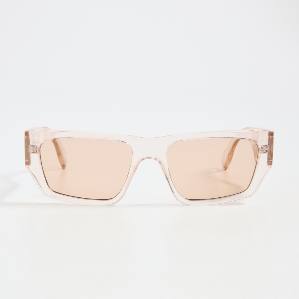 🌿 Lw Specs Plastic Measures Rectangular Sunglasses in Beige/ Nougat